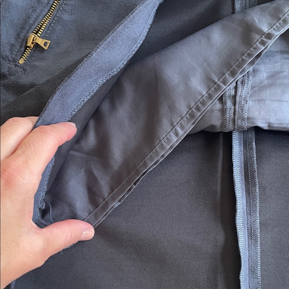 Loft Navy Blue Faux Suede Women's Skirt, 0p - Picture 6 of 7